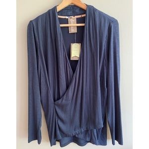Navy Blue Long Sleeve Top NWT by dolan from Anthropologie .  Size Large